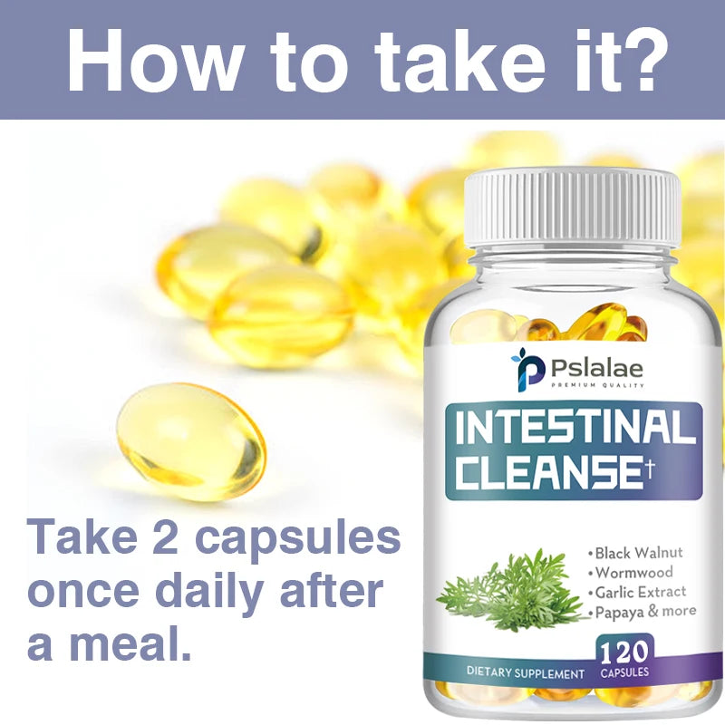 Intestinal Cleanse - Relieve Constipation, Cleanse The Body, and Support Regular Bowel Movements - 120 Capsules