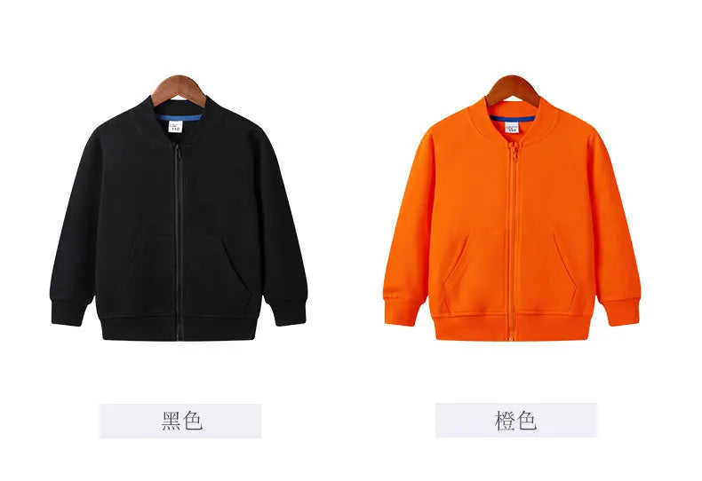 Kids Zipper Hoodies 2-12Years Old Young Children' Sweatshirt Boys & Girls Clothing Outdoor Sportswear Cotton Coat Jacket Selling