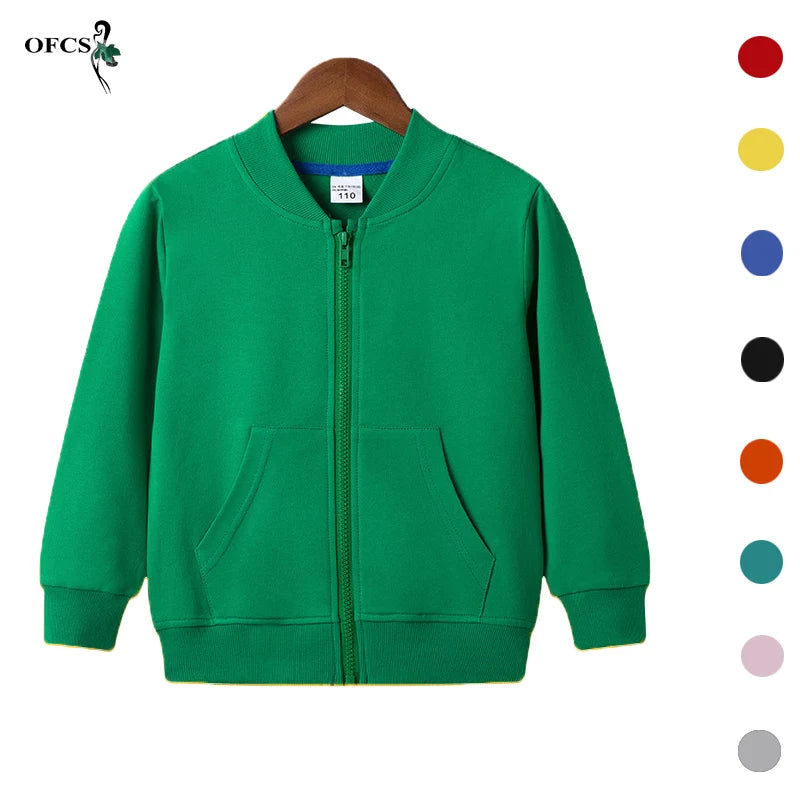 Kids Zipper Hoodies 2-12Years Old Young Children' Sweatshirt Boys & Girls Clothing Outdoor Sportswear Cotton Coat Jacket Selling
