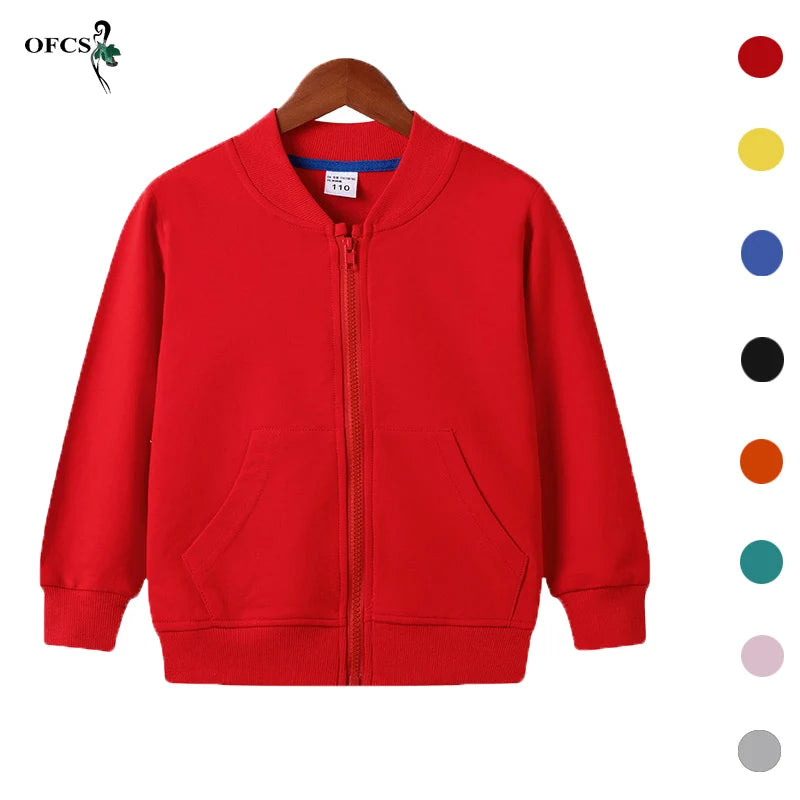 Kids Zipper Hoodies 2-12Years Old Young Children' Sweatshirt Boys & Girls Clothing Outdoor Sportswear Cotton Coat Jacket Selling