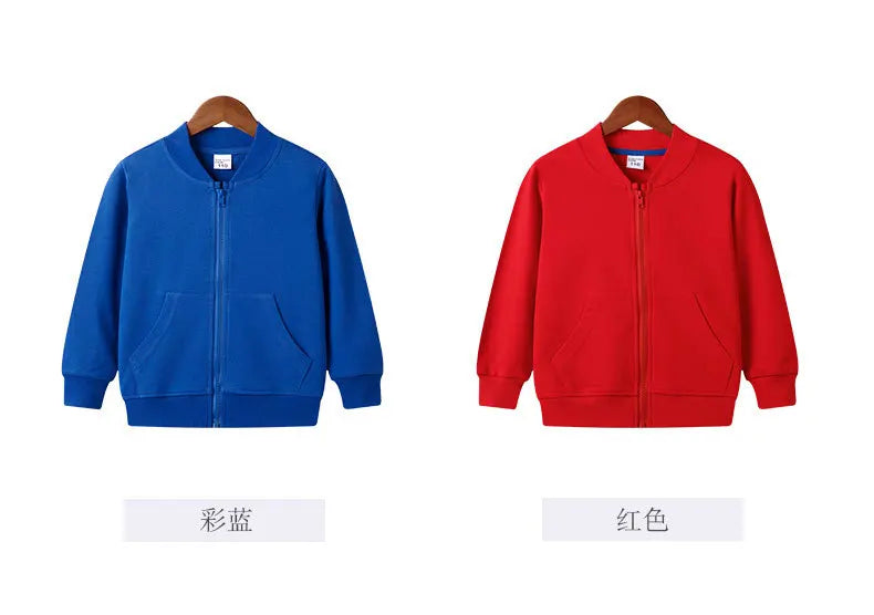 Kids Zipper Hoodies 2-12Years Old Young Children' Sweatshirt Boys & Girls Clothing Outdoor Sportswear Cotton Coat Jacket Selling