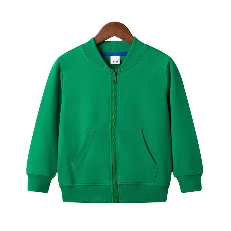 Kids Zipper Hoodies 2-12Years Old Young Children' Sweatshirt Boys & Girls Clothing Outdoor Sportswear Cotton Coat Jacket Selling