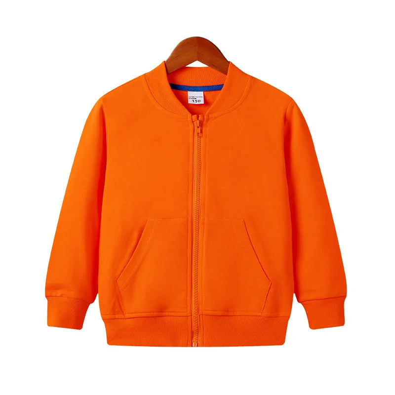 Kids Zipper Hoodies 2-12Years Old Young Children' Sweatshirt Boys & Girls Clothing Outdoor Sportswear Cotton Coat Jacket Selling