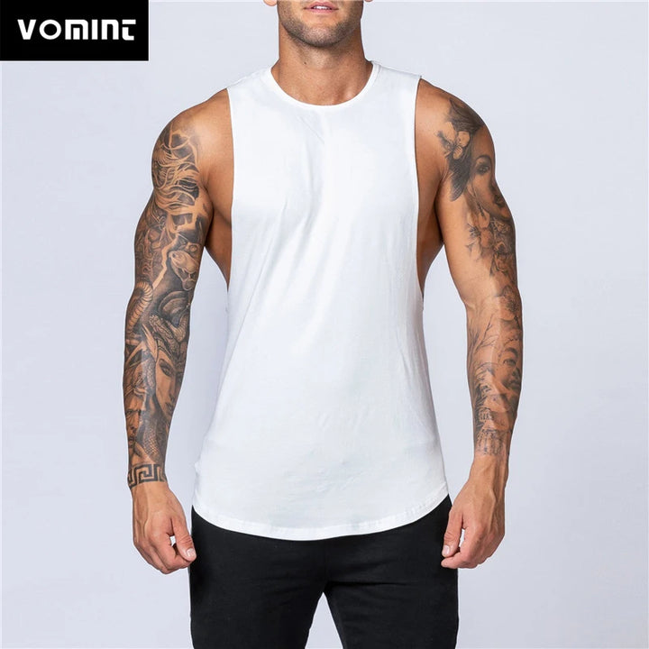Summer Basic Men's Tank Tops Blank Cotton Loose Tank Top Men Singlet Men Plain Bodybuilding Fitness Active Sleeveless Vest