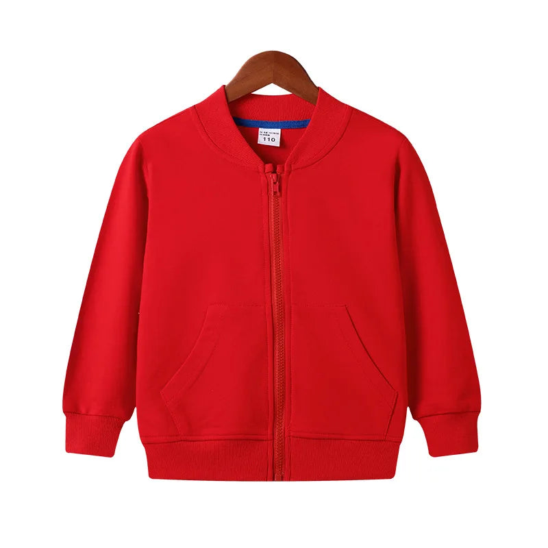 Kids Zipper Hoodies 2-12Years Old Young Children' Sweatshirt Boys & Girls Clothing Outdoor Sportswear Cotton Coat Jacket Selling