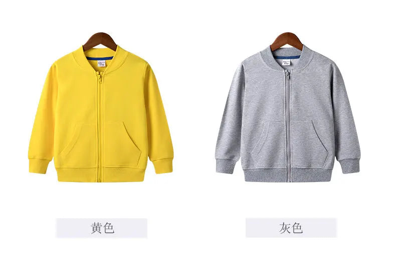 Kids Zipper Hoodies 2-12Years Old Young Children' Sweatshirt Boys & Girls Clothing Outdoor Sportswear Cotton Coat Jacket Selling