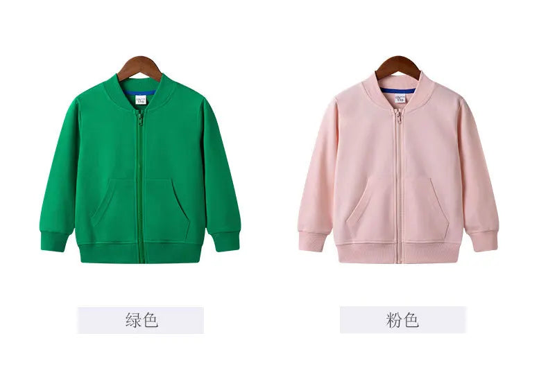 Kids Zipper Hoodies 2-12Years Old Young Children' Sweatshirt Boys & Girls Clothing Outdoor Sportswear Cotton Coat Jacket Selling