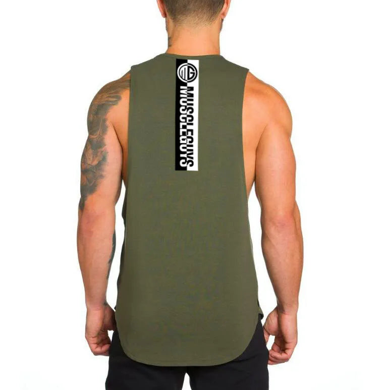 Brand NO PAIN NO GAIN clothes bodybuilding stringer gyms tank top men fitness muscle singlet cotton sleeveless shirt muscle vest
