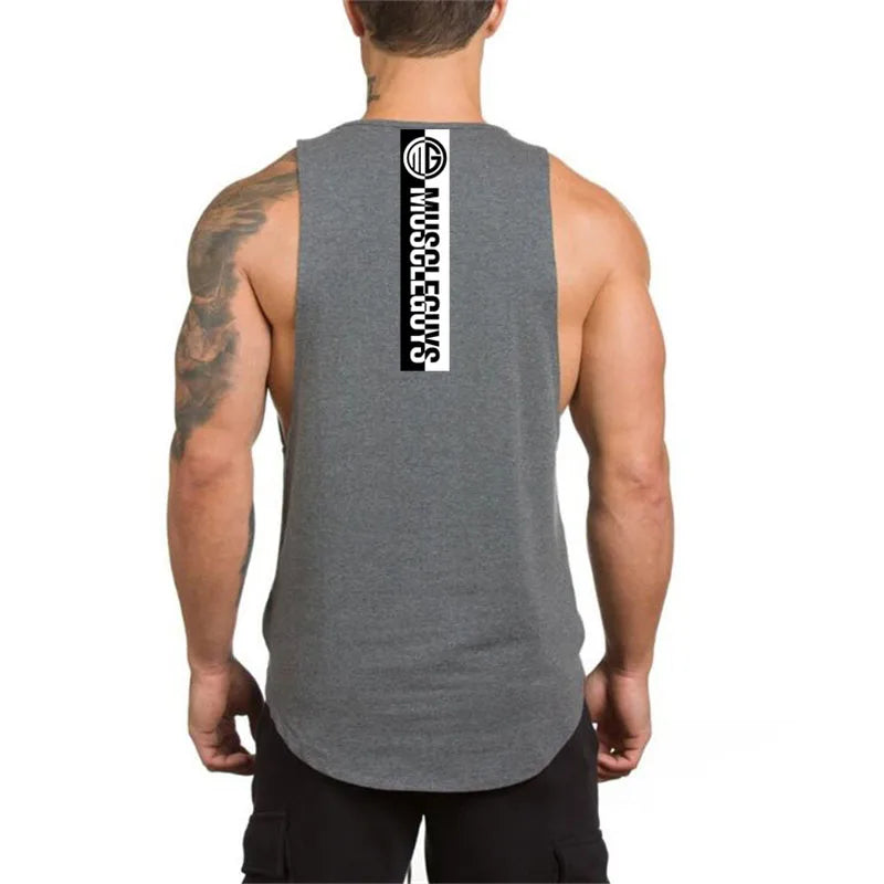 Brand NO PAIN NO GAIN clothes bodybuilding stringer gyms tank top men fitness muscle singlet cotton sleeveless shirt muscle vest