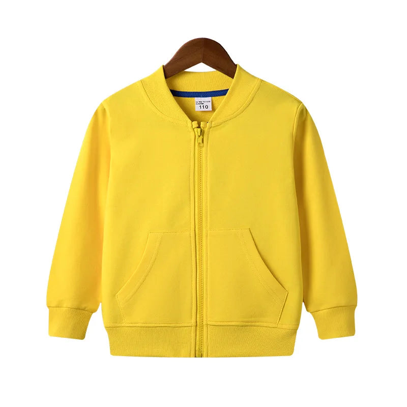 Kids Zipper Hoodies 2-12Years Old Young Children' Sweatshirt Boys & Girls Clothing Outdoor Sportswear Cotton Coat Jacket Selling