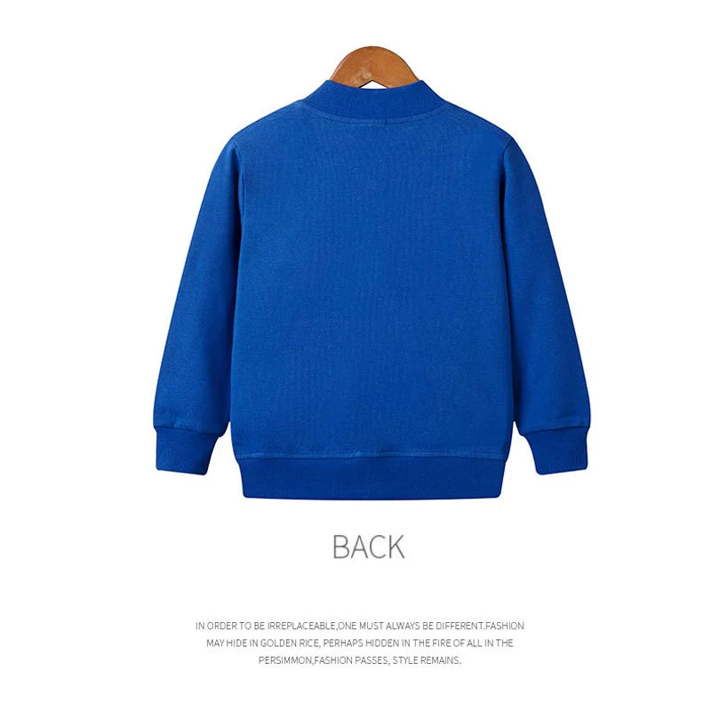 Kids Zipper Hoodies 2-12Years Old Young Children' Sweatshirt Boys & Girls Clothing Outdoor Sportswear Cotton Coat Jacket Selling