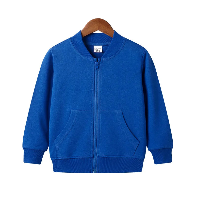 Kids Zipper Hoodies 2-12Years Old Young Children' Sweatshirt Boys & Girls Clothing Outdoor Sportswear Cotton Coat Jacket Selling