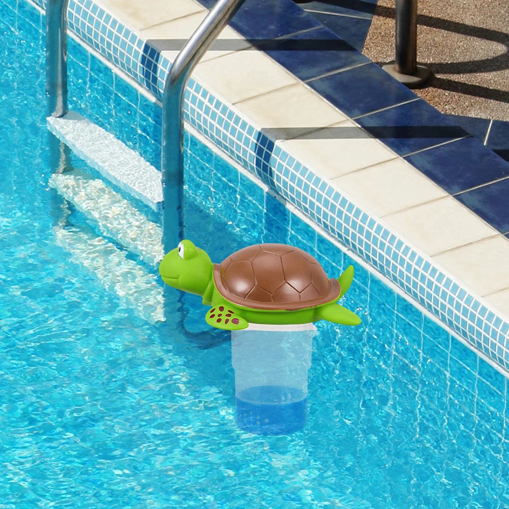 Pool Chlorine Floater Floating Chlorine Dispenser Turtle Shape Chlorine Tablet Floater Pool Chlorinator Floater for Pool Hot Tub