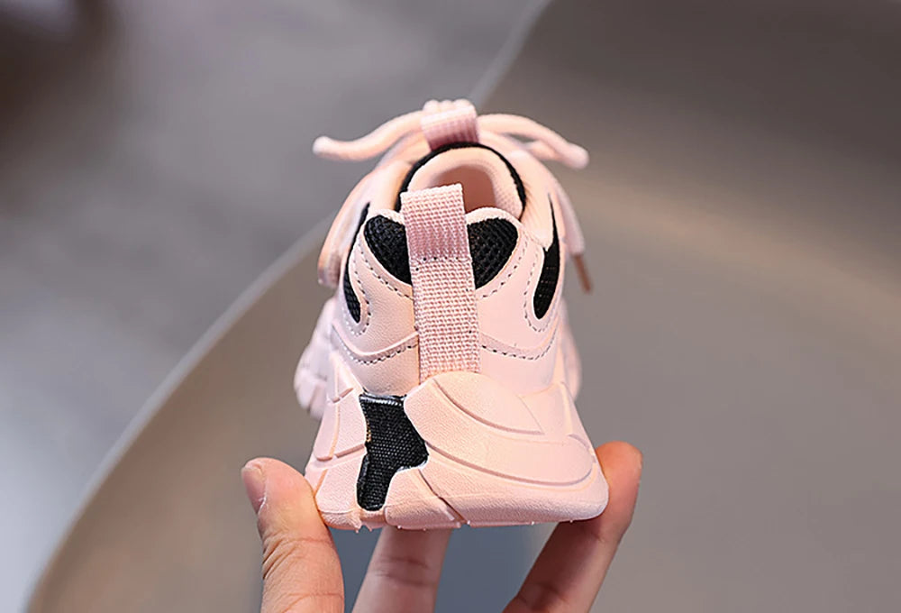 Spring Sport Shoes For Children PU Leather Waterproof Kid's Sneakers Ergonomics Soft-soled Boy's Girl's Running Shoes