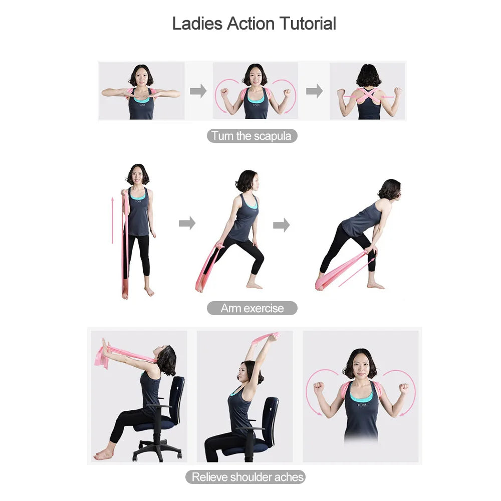 5/1Pcs Yoga Sport Resistance Bands Pilates Training Fitness Exercise Home Gym Elastic Band Natural Rubber Latex Yoga Accessories