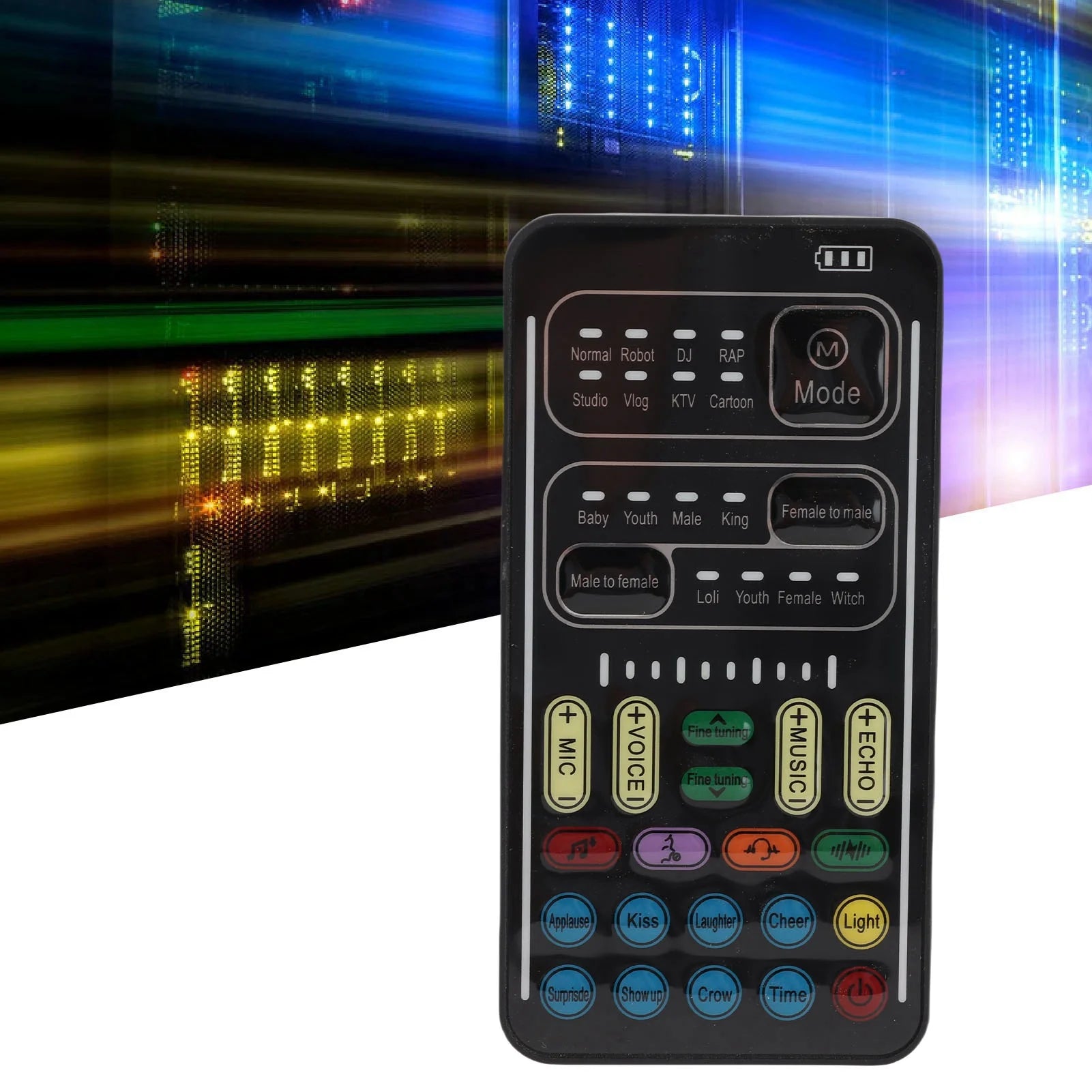 Voice Disguiser 8 Built in Sound Effects Handheld Voice Changer Portable Multiple Connection Modes ABS for Live Streaming
