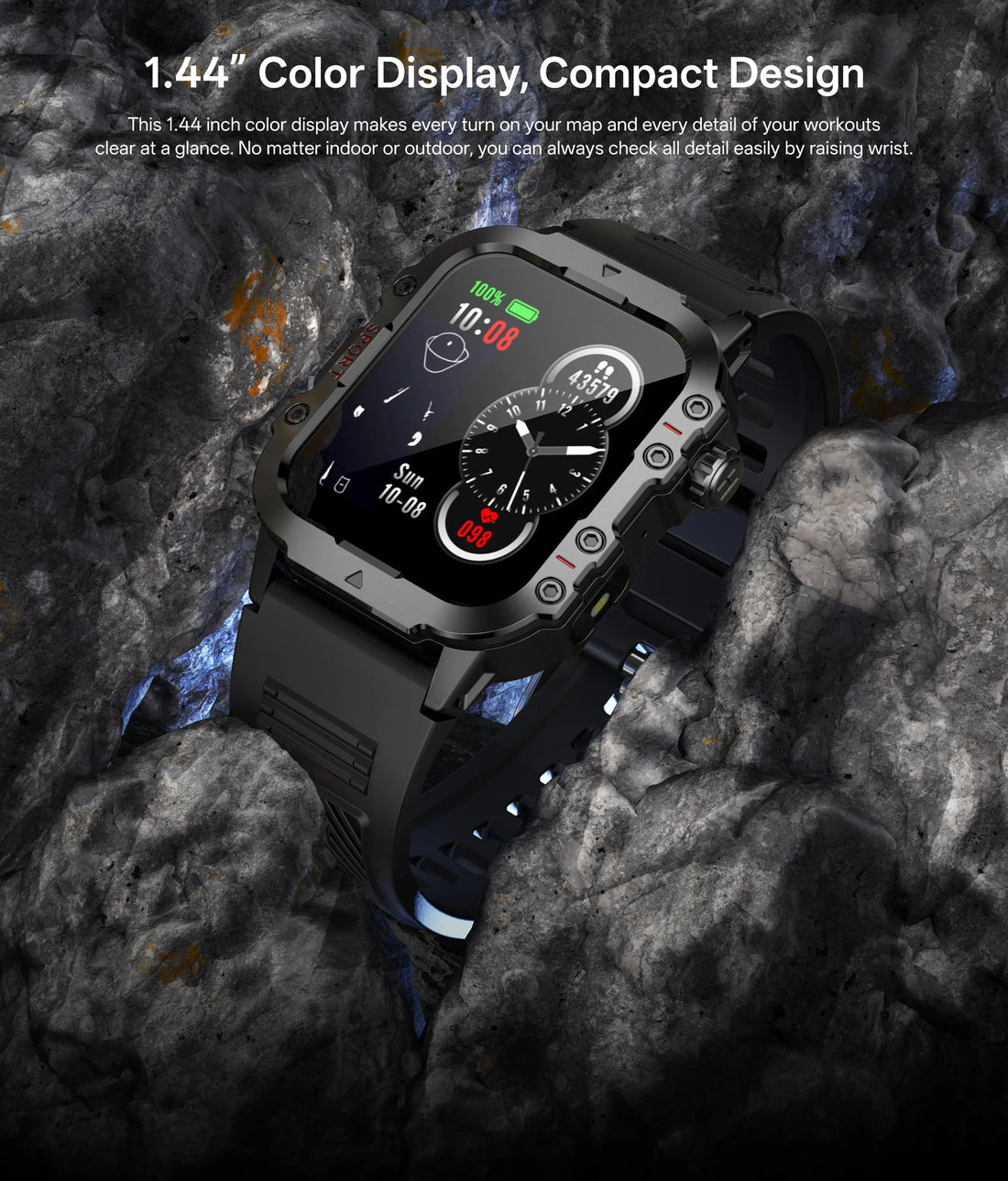 2025 New for Xiaomi Military Smart Watch Men IP67 3ATM Outdoor Sports Fitness Tracker Health Monitor 1.44Inch BT Call Smartwatch