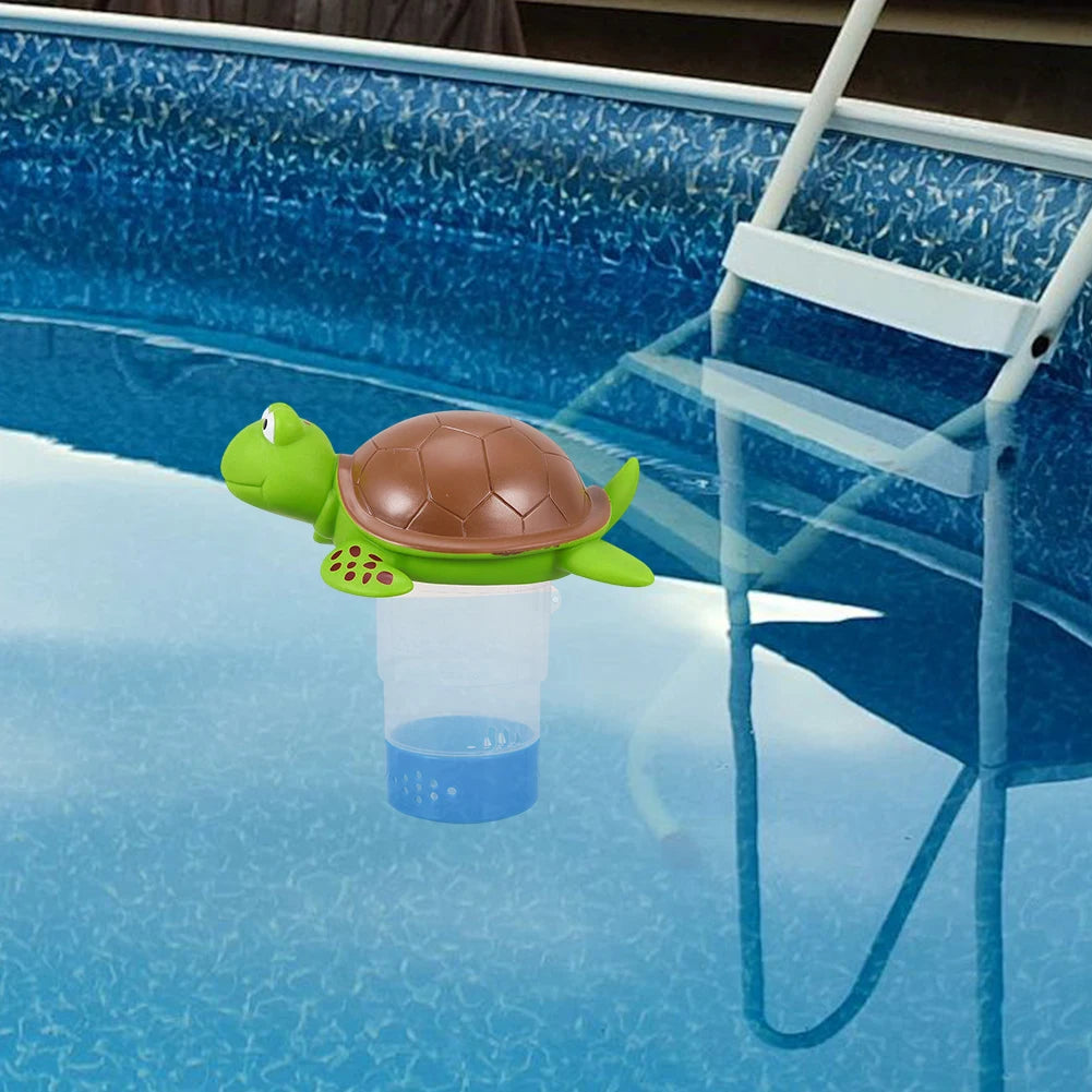 Pool Chlorine Floater Floating Chlorine Dispenser Turtle Shape Chlorine Tablet Floater Pool Chlorinator Floater for Pool Hot Tub