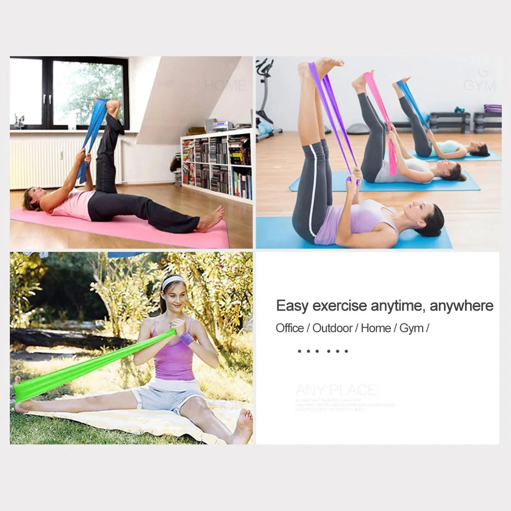5/1Pcs Yoga Sport Resistance Bands Pilates Training Fitness Exercise Home Gym Elastic Band Natural Rubber Latex Yoga Accessories