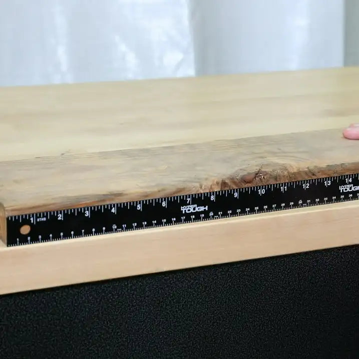 (4 pack) Hyper Tough 36 inch Ruler, Bulk Aluminum Metal, Black