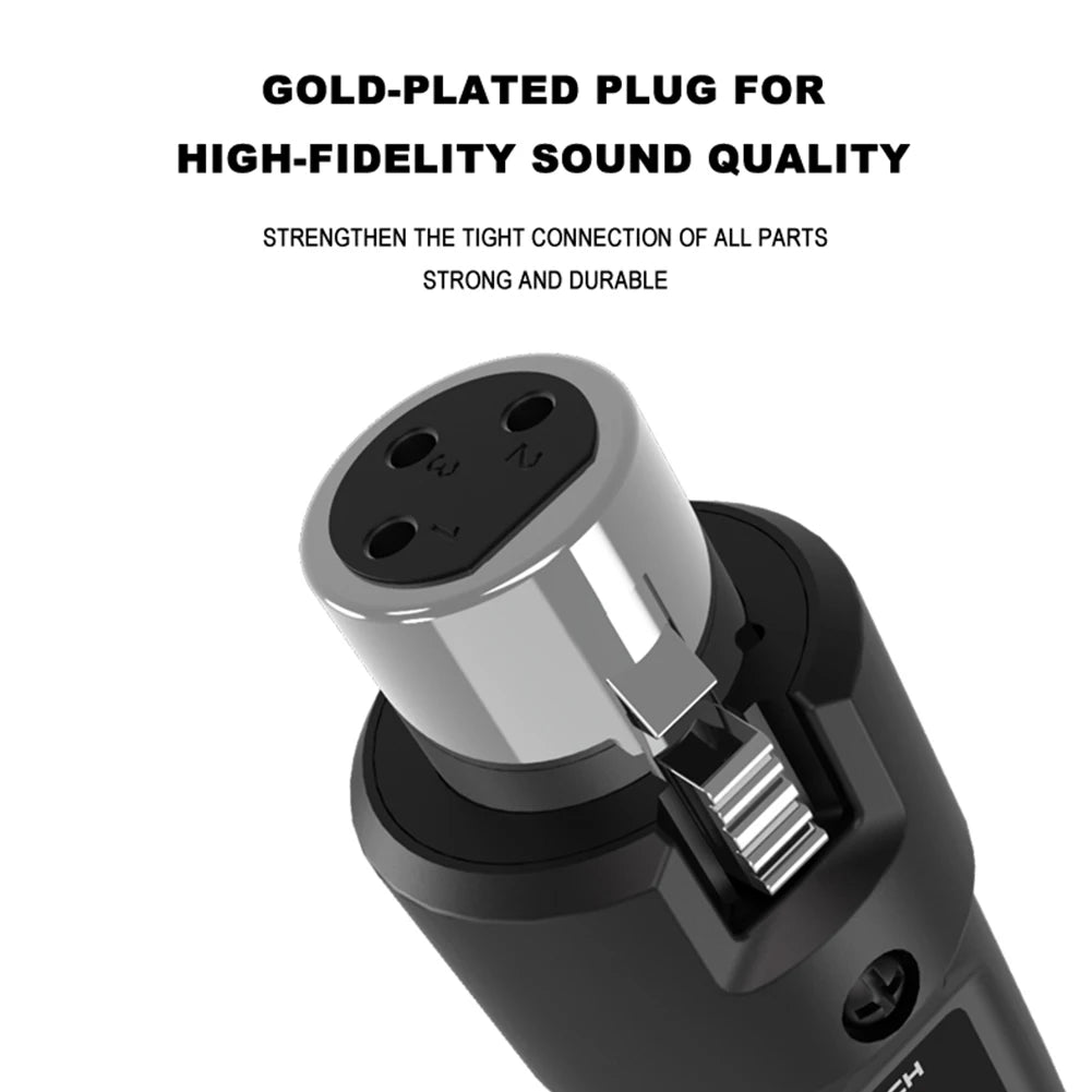 XLR Transmitter and Receiver Microphone Wireless System Wireless Mic Adapter for Audio Mixer Dynamic Mic Electric Guitar Bass