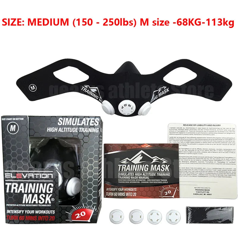 Sport mask Elevation Training Mask Workout Running Resistance  Fitness Cardio High-pressure Breathing Fitness Training mask 3.0