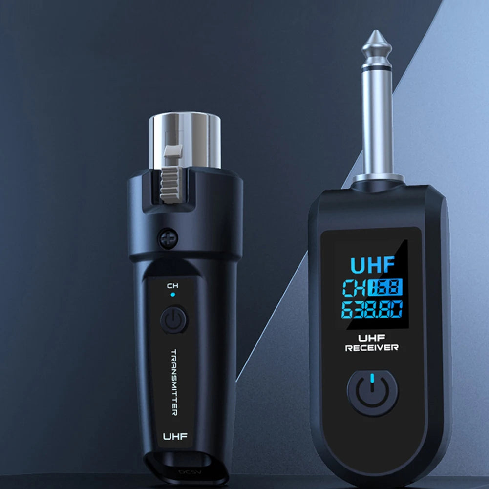 XLR Transmitter and Receiver Microphone Wireless System Wireless Mic Adapter for Audio Mixer Dynamic Mic Electric Guitar Bass