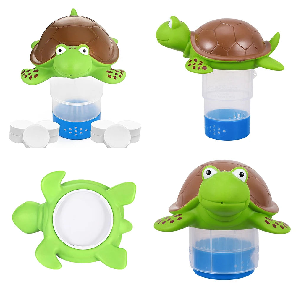 Pool Chlorine Floater Floating Chlorine Dispenser Turtle Shape Chlorine Tablet Floater Pool Chlorinator Floater for Pool Hot Tub
